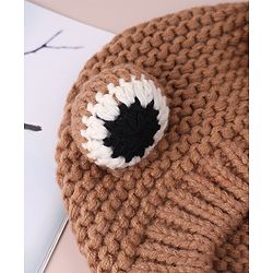 Babyhug Woollen Cap with Knot - Yellow