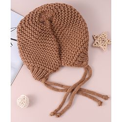 Babyhug Woollen Cap with Knot - Yellow