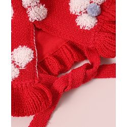 Babyhug  Floral Design Woollen Cap - White