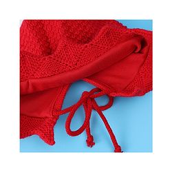 Babyhug Woolen Cap With Strawberry Applique - Red