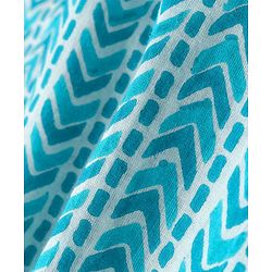Babyhug Cambric Woven Full Sleeves Kurta Pyjama Set with Chevron Print - Blue