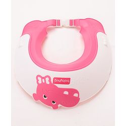 Babyhug Adjustable Shower Caps with Buckle & crocodile Print - Pink