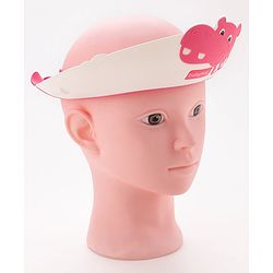 Babyhug Adjustable Shower Caps with Buckle & crocodile Print - Pink