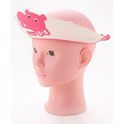 Babyhug Adjustable Shower Caps with Buckle & crocodile Print - Pink