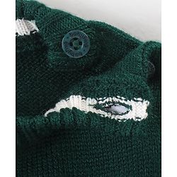 Babyhug Knit Full Sleeves Sweater with Reindeer Design - Dark Green