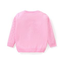 Babyhug Knitted Full Sleeves Solid Color Sweater Set - Pink