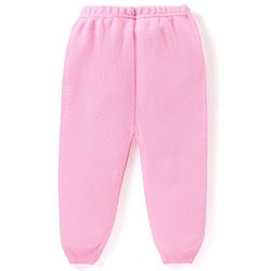 Babyhug Knitted Full Sleeves Solid Color Sweater Set - Pink