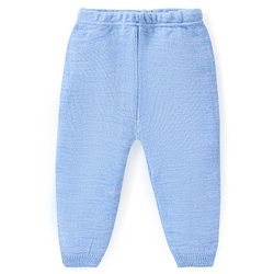 Babyhug Knitted Full Sleeves Solid Color Sweater Set - Blue