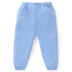 Babyhug Knitted Full Sleeves Solid Color Sweater Set - Blue