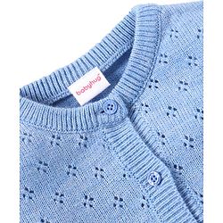 Babyhug Knitted Full Sleeves Solid Color Sweater Set - Blue