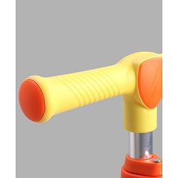 Babyhug Kids Kick On Scooter with LED Wheels  Wide Standing Deck and  3 Level Adjustable Handlebar - Yellow