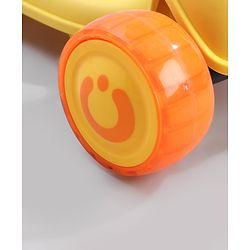 Babyhug Kids Kick On Scooter with LED Wheels  Wide Standing Deck and  3 Level Adjustable Handlebar - Yellow