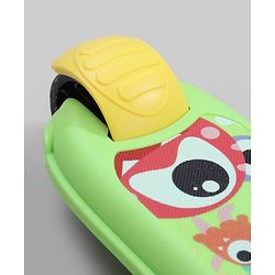 Babyhug Kids Kick On Scooter with LED Wheels  Wide Standing Deck and  3 Level Adjustable Handlebar - Yellow