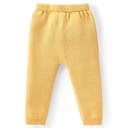 Babyhug Organic Cotton Knit Raglan Sleeves Sweater Set with Cap Fox Design - Yellow