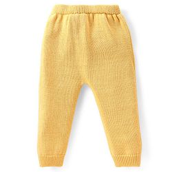 Babyhug Organic Cotton Knit Raglan Sleeves Sweater Set with Cap Fox Design - Yellow