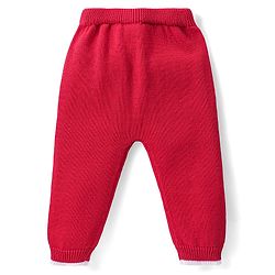 Babyhug Organic Cotton Knit Full Sleeves Sweater Set & Cap with Cable Knit Design - Red