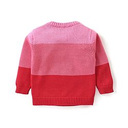 Babyhug Organic Cotton Knit Full Sleeves Sweater Set & Cap with Colour Block & Star Design - Multicolour
