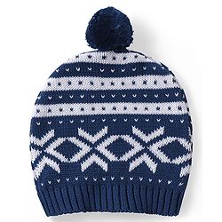 Babyhug Organic Cotton Knit Full Sleeves Sweater Set & Cap with Stripe Design - Navy Blue