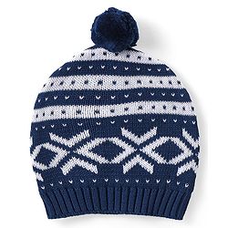 Babyhug Organic Cotton Knit Full Sleeves Sweater Set & Cap with Stripe Design - Navy Blue