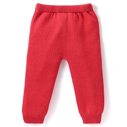 Babyhug Organic Cotton Knit Full Sleeves Sweater Set & Cap with Bow Design - Red