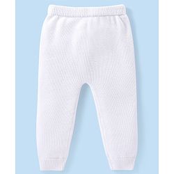 Babyhug Organic Cotton Knit Full Sleeves Sweater Set & Cap with Heart Design - Off White
