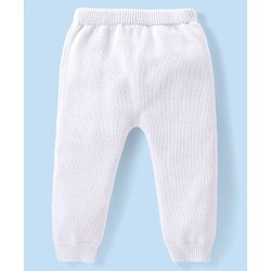Babyhug Organic Cotton Knit Full Sleeves Sweater Set & Cap with Heart Design - Off White