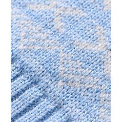 Babyhug Knitted Full Sleeves Sweater Set with Argyle Design - Light Blue