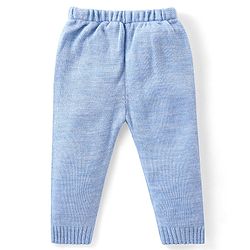 Babyhug Knitted Full Sleeves Sweater Set with Argyle Design - Light Blue