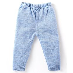 Babyhug Knitted Full Sleeves Sweater Set with Argyle Design - Light Blue