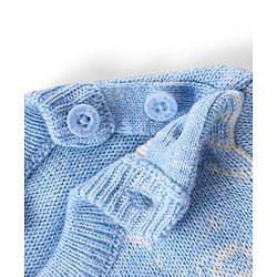 Babyhug Knitted Full Sleeves Sweater Set with Argyle Design - Light Blue