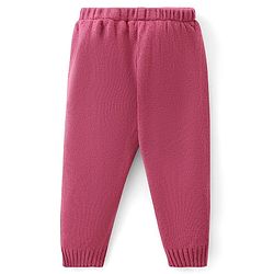Babyhug Knit Full Sleeves Sweater Set with Heart Design - Pink