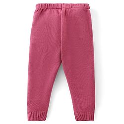 Babyhug Knit Full Sleeves Sweater Set with Heart Design - Pink