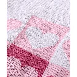 Babyhug Knit Full Sleeves Sweater Set with Heart Design - Pink