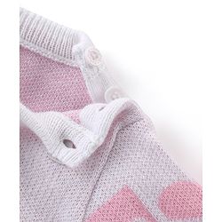 Babyhug Knit Full Sleeves Sweater Set with Heart Design - Pink