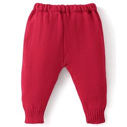 Babyhug Knitted Full Sleeves Baby Sweater Set with Cap & Booties Cable Knit Design - Red