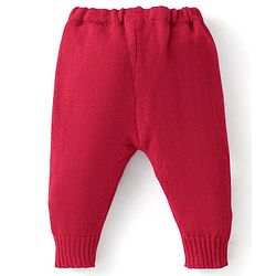 Babyhug Knitted Full Sleeves Baby Sweater Set with Cap & Booties Cable Knit Design - Red