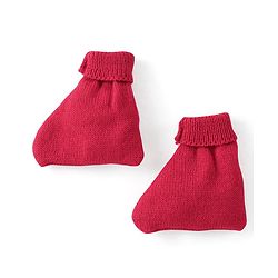 Babyhug Knitted Full Sleeves Baby Sweater Set with Cap & Booties Cable Knit Design - Red