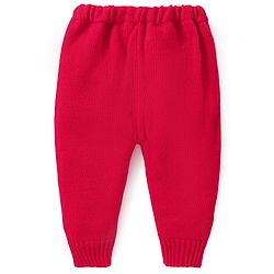 Babyhug Knit Full Sleeves Front Open Cable Knit Design Sweater Set with Cap & Booties - Red & Navy Blue