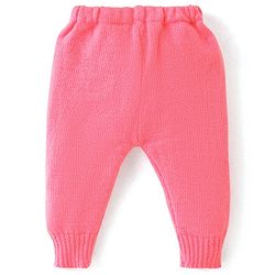 Babyhug Knit Full Sleeves Front Open Sweater & Pant Set with Cap and Booties Shell Design - Pink & White