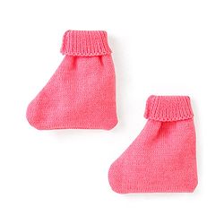 Babyhug Knit Full Sleeves Front Open Sweater & Pant Set with Cap and Booties Shell Design - Pink & White