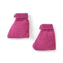Babyhug Knit Full Sleeves Front Open Solid Color Sweater & Pant Set with Cap and Booties -Purple