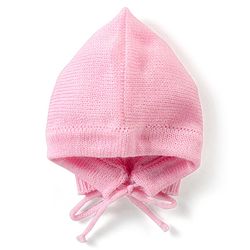 Babyhug Knitted Full Sleeves Front Open Sweater Set with Cap & Pair of Booties - Pink