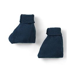 Babyhug Knitted Full Sleeves Front Open Sweater & Pant Set with Cap &  Booties Solid Colour  - Navy Blue