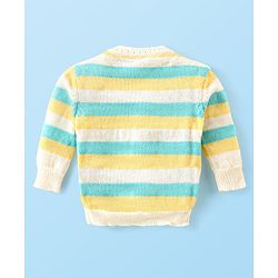 Babyhug Knitted Full Sleeves Baby Sweater Set with Cap & Booties Cable Knit Design - Multicolor