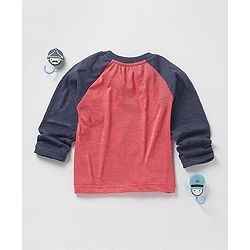 Babyhug Full Sleeves T-Shirt Robot Print - Red