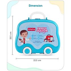 Babyhug Pretend Play Doctor Set with Wheeled Suitcase & LED Lights 15 Pieces - Blue