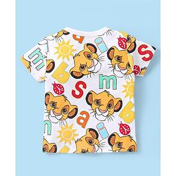 Babyhug Disney 100% Cotton Knit Half Sleeves Lion King Printed Set of Vests Pack of 3 - Multicolour