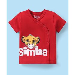 Babyhug Disney 100% Cotton Knit Half Sleeves Lion King Printed Set of Vests Pack of 3 - Multicolour