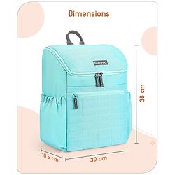Babyhug Premium Quilted Stylish Water Resistant Diaper Backpack- Sea Green