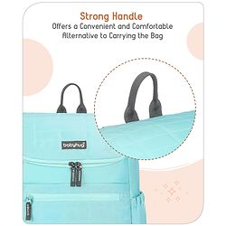 Babyhug Premium Quilted Stylish Water Resistant Diaper Backpack- Sea Green